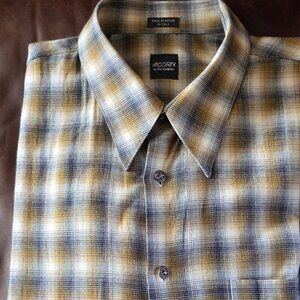 Acorn by Bob Goldfeder Made In Italy Men's Button Down Plaid Shirt Size XL